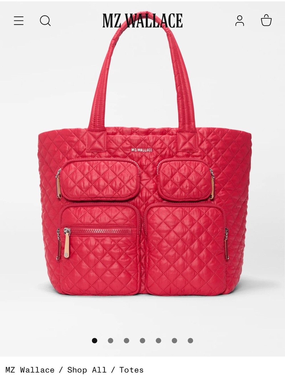 MZ Wallace $345 large metro travel tote Apple red